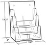 Azar Displays Three-Tier Brochure Holder, 9.25" x 13.25", Vertical, Table Top, Clear, Plastic (252378)~#|#~217EEDF8-8F74-4772-8EFD7CE81B6ED9DA_sc7