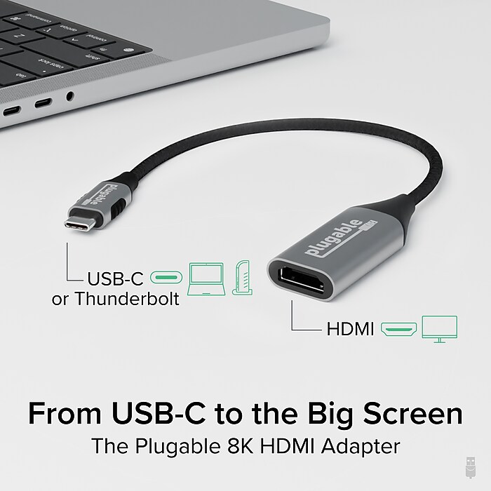 Plugable USB-C to HDMI Adapter (USBC-HDMI8K) | Staples