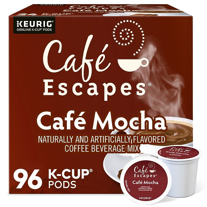 Cafe Escapes Café Mocha Coffee Keurig® K-Cup® Pods, 96/Carton