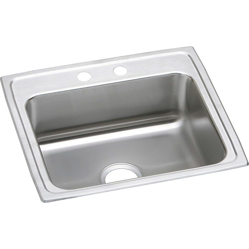 Elkay Lustertone 22" Drop In Single Basin Stainless Steel Kitchen Sink (LRAD2219653) image 1