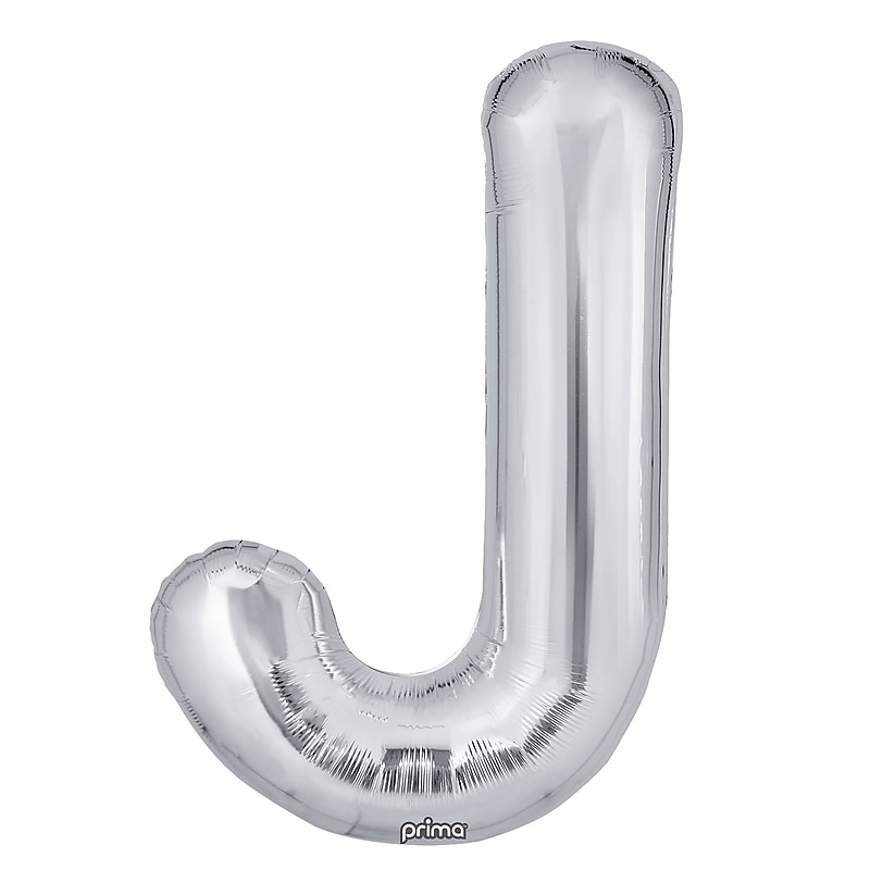 Party City 16" "J" Foil Balloon, Silver, 2/Pack (AM60050274-18) image 1