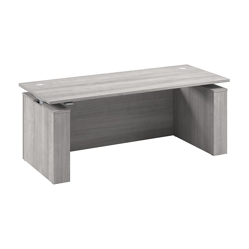 Bush Business Furniture Stratus 72"W Electric Rectangular Adjustable Standing Desk with Modesty Panel, Platinum Gray (SUT004PG) image 1