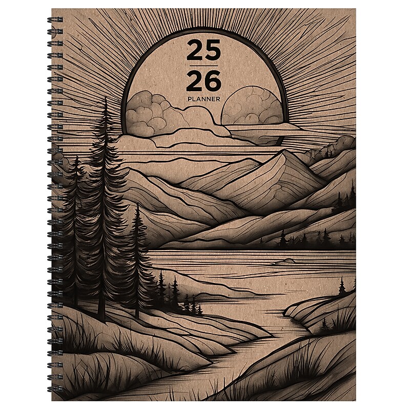 2025-2026 TF Publishing Into the Wild 9" x 11" Academic Year Weekly & Monthly Planner, Paperboard Cover (AY26-9702) image 1