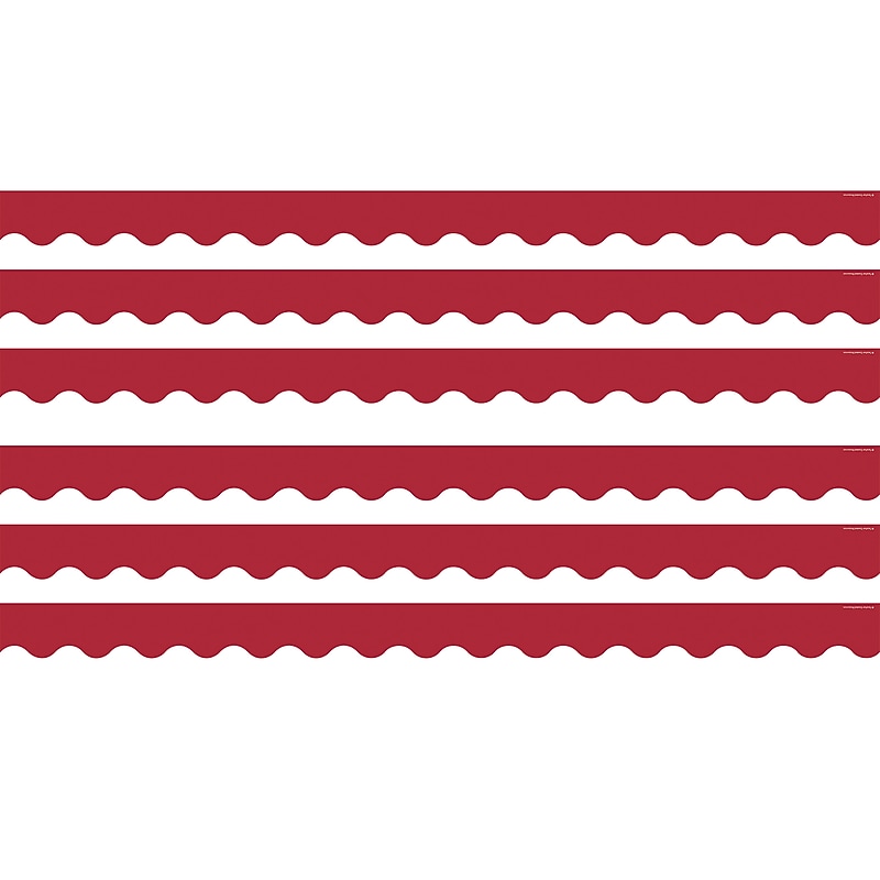 Teacher Created Resources Border Trim, 2.19" x 2.92', Cranberry Red Scalloped, 12/Pack, 6 Packs/Bundle (TCR9242-6) image 1