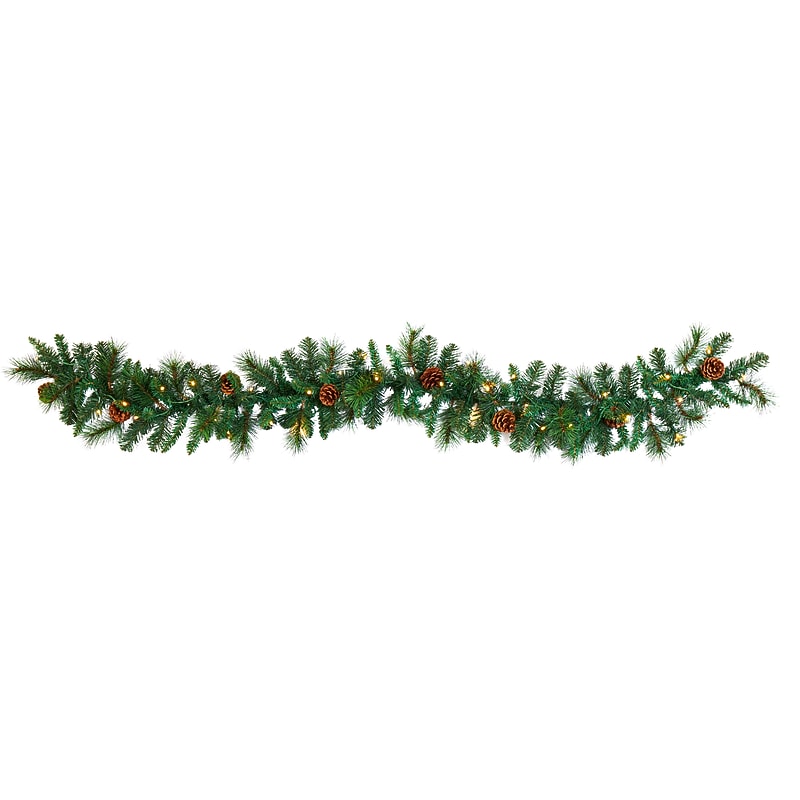 Nearly Natural Mixed Pine and Pinecone Artificial Garland, 6' (W1103) image 1
