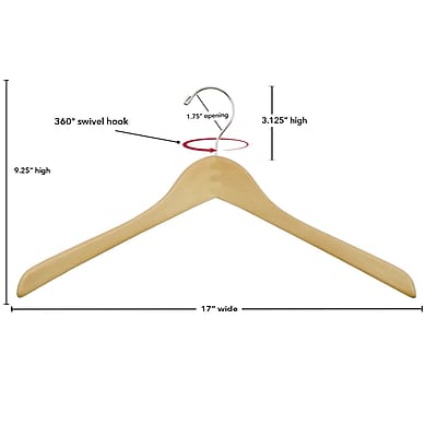 Nahanco 17\" Wood Concave Jacket Hanger - Thumbnail 2