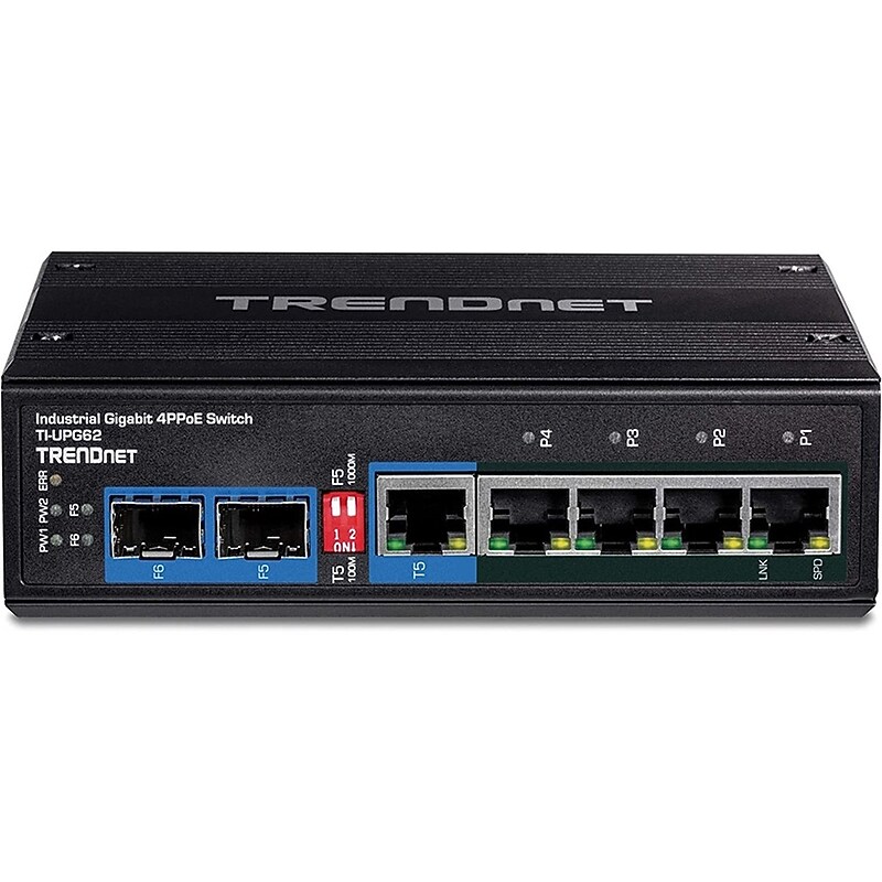 TRENDnet 6-Port Gigabit PoE Unmanaged Switch, 1 Gbps, Black (TI-UPG62) image 1