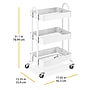 Whitmor 3-Shelf Metal Mobile Kitchen Cart with Lockable Wheels, White (6055-11631-WHT)~#|#~219CFDDD-0797-42D9-9CED421F986735F4_sc7