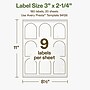 Avery Arched Laser/Inkjet Multipurpose Labels, 3" x 2-1/4", Off-White (180/Pack)~#|#~21A243F0-7A41-4B48-985E1E395F826521_sc7