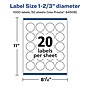 Avery Laser/Inkjet Multipurpose Circle Labels, 1.66" Dia, Glossy Clear, 1000/Box (94508)~#|#~21A2BC83-4912-4771-8A95739F36704FAC_sc7