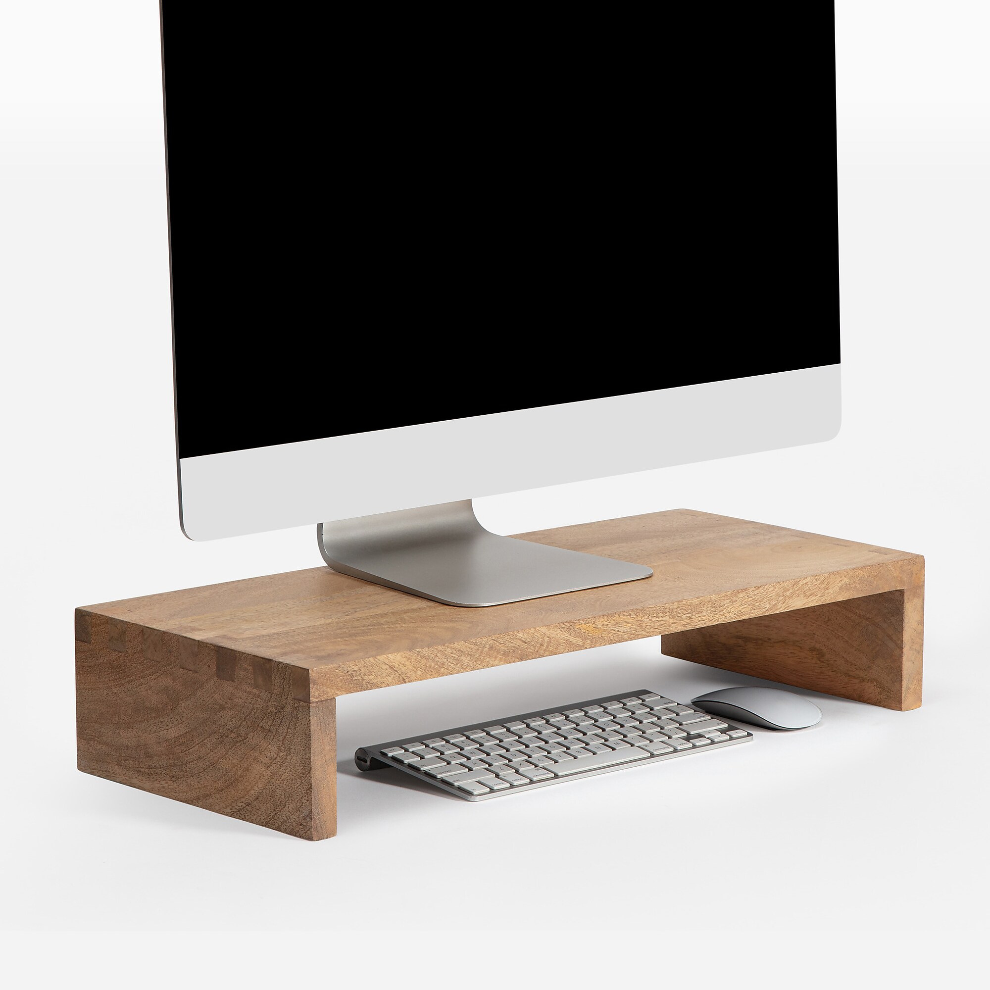 Anji Mountain Mango Wood Monitor Stand, Up to 32″ Monitor, Natural (MS-FNG-MNG) Sansujyuku sansujyuku.com