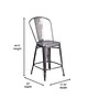 Flash Furniture Lincoln Contemporary Metal Vertical Back Counter Height Stool, Clear Coat/Black (XUDGTP01B24PL1B)~#|#~21AAB439-FBE1-46AF-B11ACABD702ADF9F_sc7