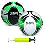 Xcello Sports Size 4 Soccer Balls with Pump, Black/Green/Silver, White/Green/Silver, 2/Pack (SB-S4-2-ASST-7)~#|#~21AB5D26-7FD8-4229-9B5B0526C31C9463_sc7