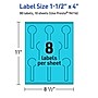 Avery Printable Decorative Edge Multipurpose Labels, 1.5" x 4", Bright Blue, 80/Pack (94116)~#|#~21AD83BD-3978-4EF0-8FFF67A8276AAEFC_sc7