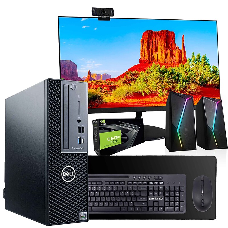 Dell Precision Refurbished Desktop Computer with 24" Monitor, Intel Core i5-9500, 32GB RAM, 2.5TB SSD, Windows 11 Pro image 1