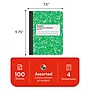 STAPLES Composition Notebook, 7.5” x 9.75”, Wide Ruled, 100 Sheets, Assorted Colors, 4‑Pack~#|#~21B99A48-E584-4FA2-BFF11BAECA1833D3_sc7