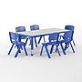 Flash Furniture Emmy Rectangular Activity Table Set, 23.625" x 47.25", Height Adjustable, Blue (YU06036RECTBLBL)~#|#~21BAC7D3-DCEE-48A9-B7A7C0EE34716E81_sc7