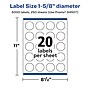 Avery Laser/Inkjet Round Multipurpose Labels, 1.625"  Dia, Matte White, 5000/Box (94507)~#|#~21BAD529-D108-456D-9EAFA7AFCB499757_sc7
