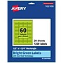 Avery Printable Rectangle Multipurpose Labels, 0.5" x 1.75", Bright Green, 1200/Pack (94204)~#|#~21BC1099-2004-4CFA-A49686A7B17FADF1_sc7