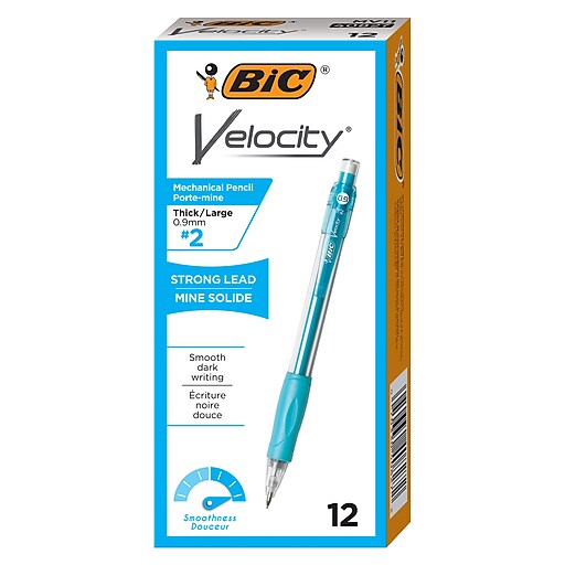 ７８９７７８９７ BIC Velocity Mechanical Pencil, 0.9mm, #2 Hard Lead, Dozen (40827