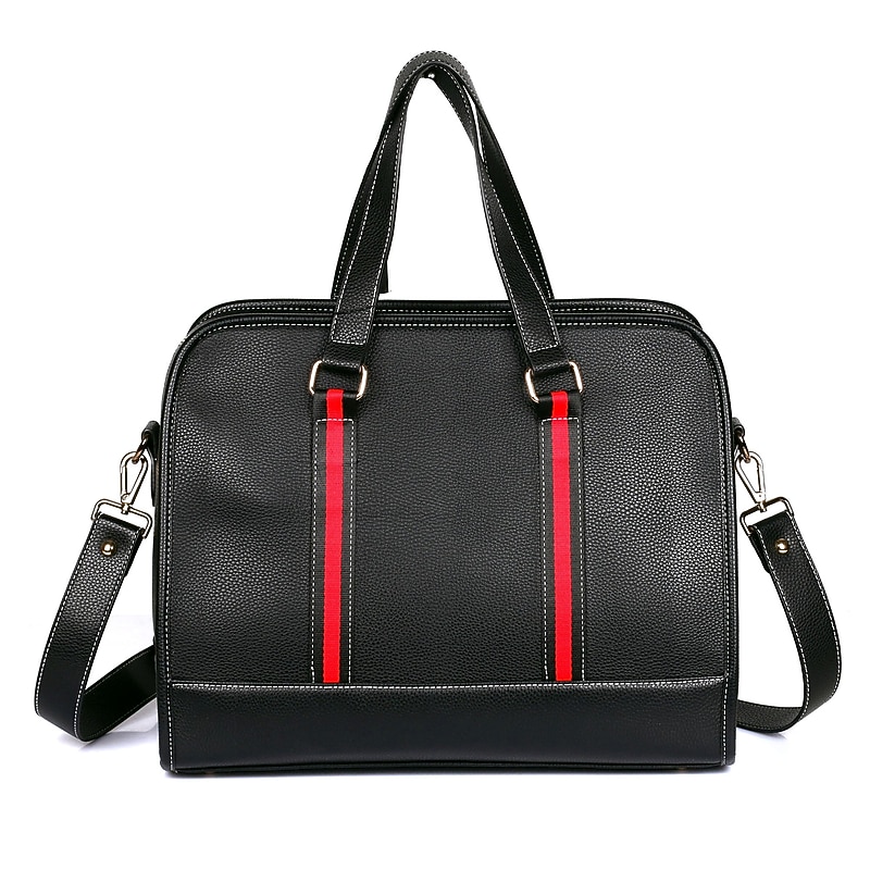 Karla Hanson Rogers Faux Leather Shoulder Bag, Black/Red (71104RED) image 1