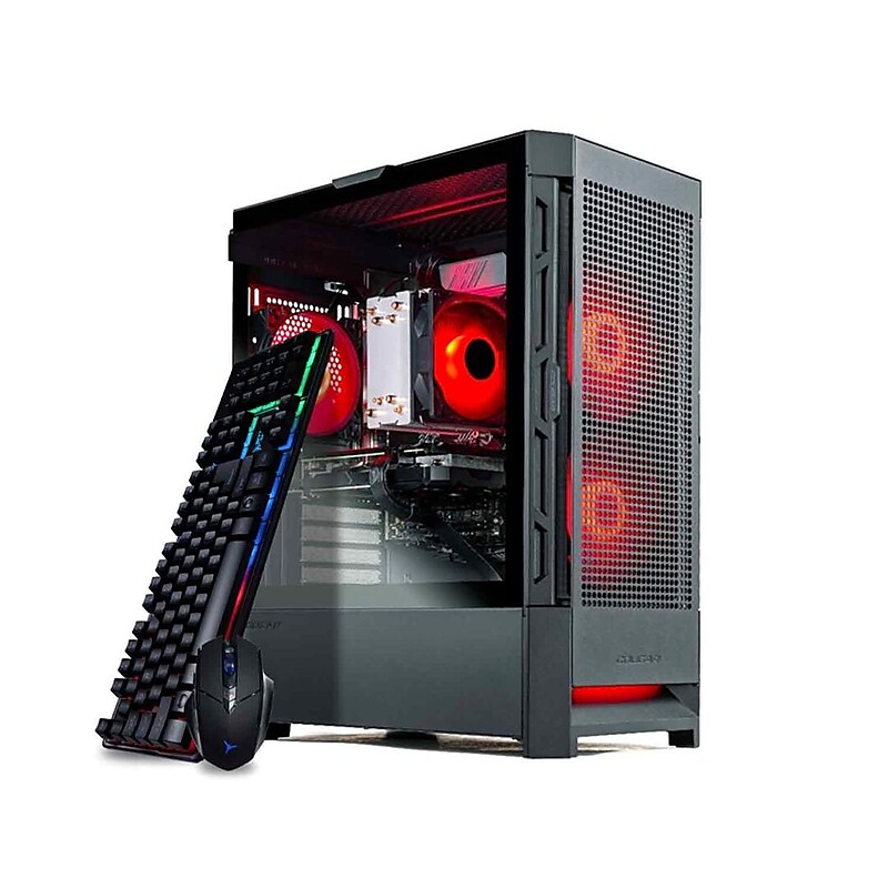 Skytech Blaze 4 Mini Gaming Desktop, Ryzen 7 5700, 16GB RAM, 2TB NVMe Solid State Drive, NVIDIA RTX 3050, Black image 1
