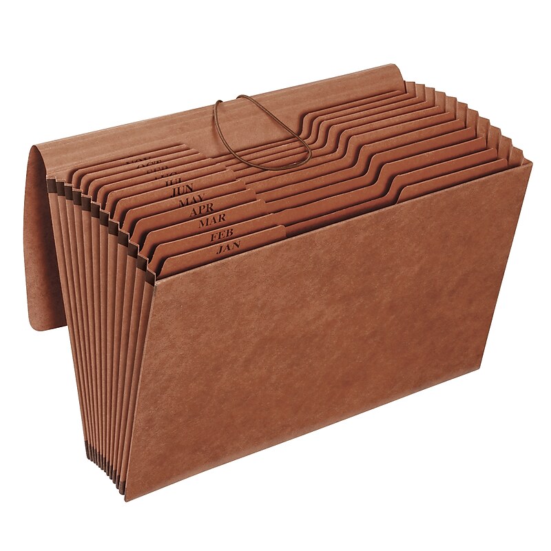 Pendaflex Heavy Duty Reinforced Paper Stock Accordion File, Monthly Index, 12 Pocket, Legal, Brown (1006977) image 1