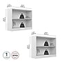 Bush Furniture Universal 30"H 2-Shelf Bookcase, Pure White, 2/Set (UB001PW)~#|#~21D0AB39-FEE7-48CF-B3C876CDA80513E8_sc7
