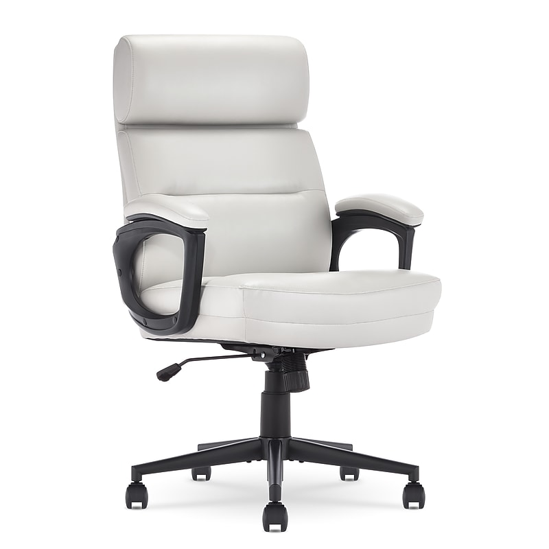 Click365 Classic Ergonomic Bonded Leather Swivel Executive Chair, Light Gray (CCHR10022C) image 1