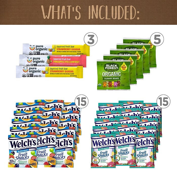 Snack Box Pros Fruit Gummies Variety Pack, 58 Pieces/Box (700