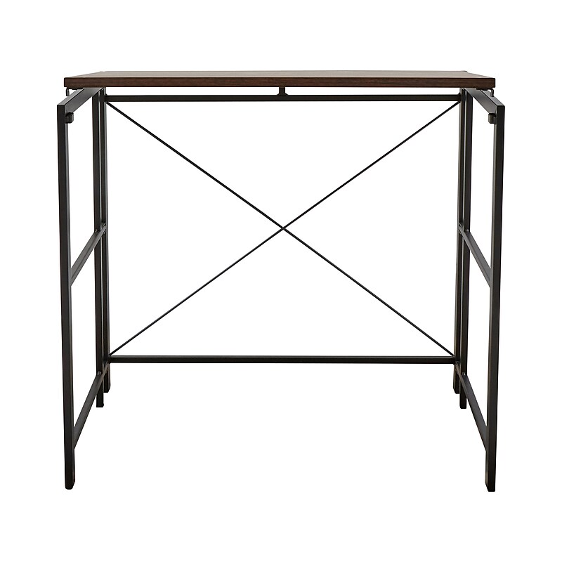 Advantus Flipshelf 32"W Computer Desk, Wood Grain/Black (39338) image 1
