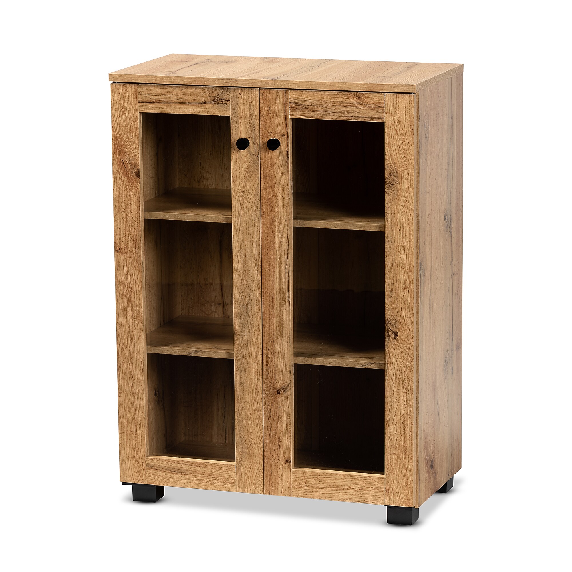 Baxton Studio Mason 33″H Storage Cabinet, Oak Brown/Black (189-11976-HiT) Sansujyuku sansujyuku.com