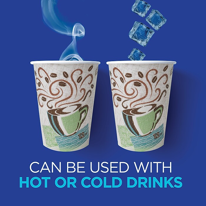 Dixie PerfecTouch Paper Hot Cups, 10 oz., Coffee Haze, 500/Carton