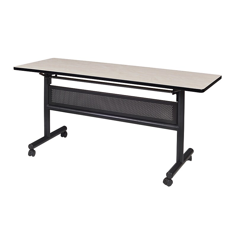 Regency Kobe Flip Top with Modesty Panel 60" x 24" Metal and Wood Training Table, Maple (MKFTM6024PL) image 1