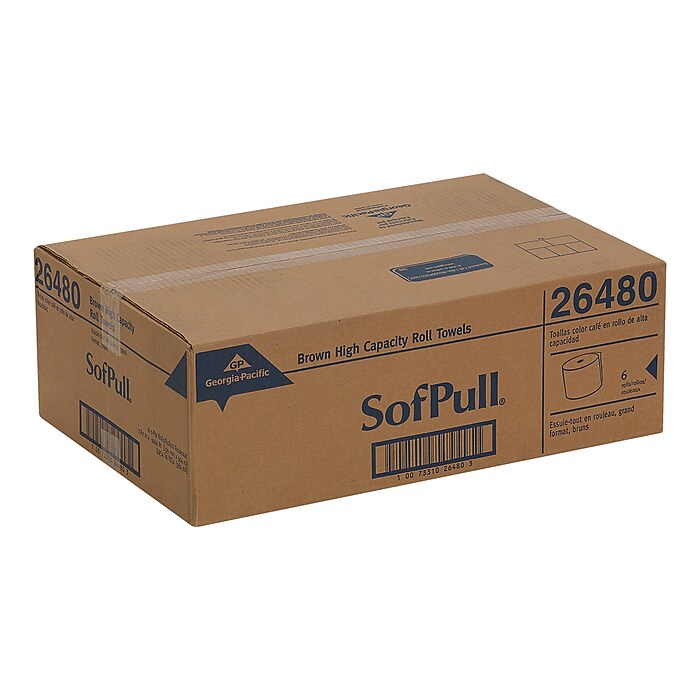 Sofpull Recycled Hardwound Paper Towel, 1-Ply, 1000 ft./Roll, 6