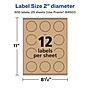 Avery Laser/Inkjet Round Multipurpose Labels, 2" Dia., Kraft Brown, 300 Labels/Pack (94501)~#|#~21F102FB-004D-44EA-AE6CA04F59E2F188_sc7