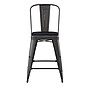 Flash Furniture Carly Indoor-Outdoor Counter Height Stool with Back, Black with Black Seat (ET353424BKPL1B)~#|#~21F2BEDD-4E06-48BE-8D47D5935A642D39_sc7