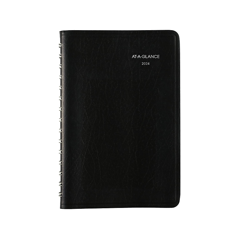 2024 AT-A-GLANCE DayMinder 5" x 8" Daily Appointment Book, Black (SK44-00-24) image 1