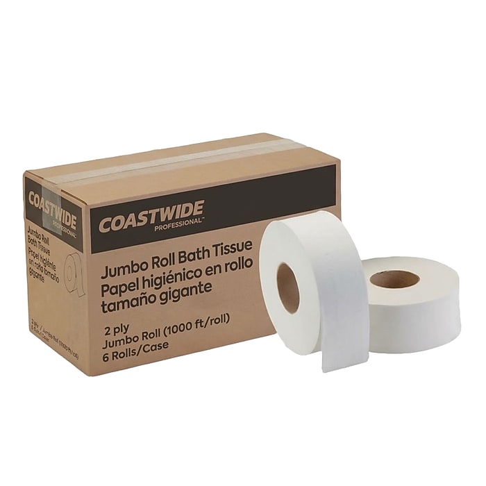 Coastwide Professional Recycled Jumbo Toilet Paper, 2-ply, White