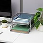 Mind Reader Metal Mesh Front Loading Stackable Letter Tray, Letter/Legal Size, Silver (CSTACK2-SIL)~#|#~21FAB2B4-C8A2-4FFF-90FDD1137006E46A_sc7