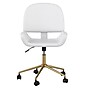 Martha Stewart Tyla Armless Faux Leather Swivel Executive Chair, White/Polished Brass (CH2209215WHGLD)~#|#~21FC2936-296E-4F94-B889831FFA20CCEE_sc7