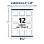 Avery Laser/Inkjet Square Durable Waterproof Labels, 2" x 2", White, 120 Labels/Pack (94107)~#|#~21FE9C95-19EA-4653-8AD47894D2C14010_sc7