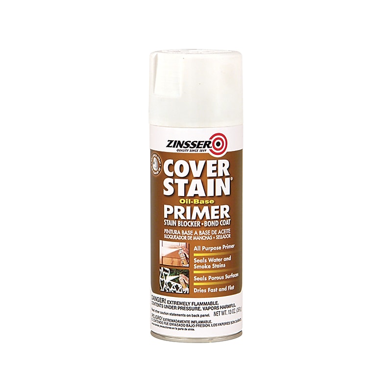 Zinsser Cover Stain Oil-Based Spray Primer, White, 13 Oz., 6/Carton (3608) image 1