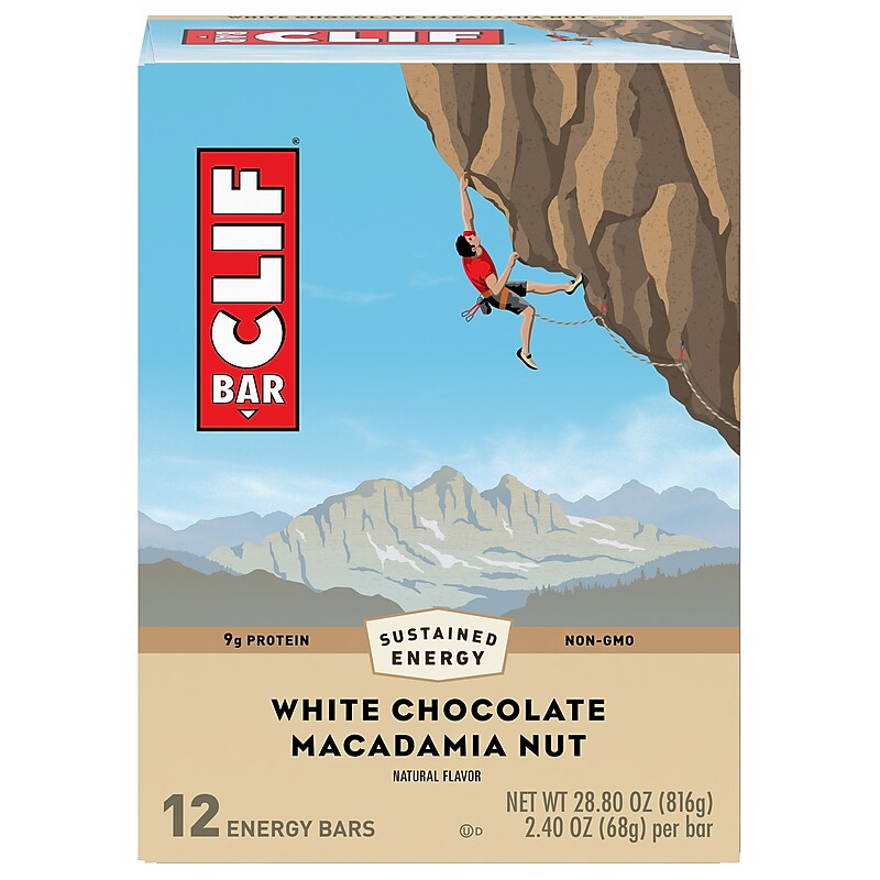 Clif Bar White Chocolate Macadamia Energy Bar, 2.4 oz., 12 Bars/Box (CCC161009) image 1