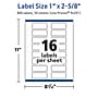 Avery TrueBlock Laser/Inkjet Rectangle Multipurpose Labels, 1" x 2-5/8", White, 800/Box (94201)~#|#~2201B1E8-DEF0-475E-88D060A6C90BA2D5_sc7