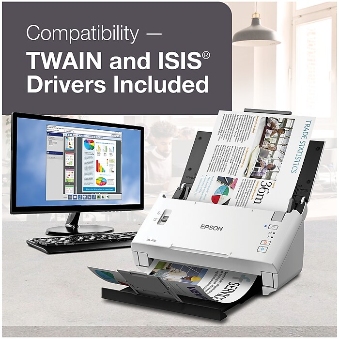 Epson DS-410 Desktop Scanner, Black/White (B11B249201) | Staples