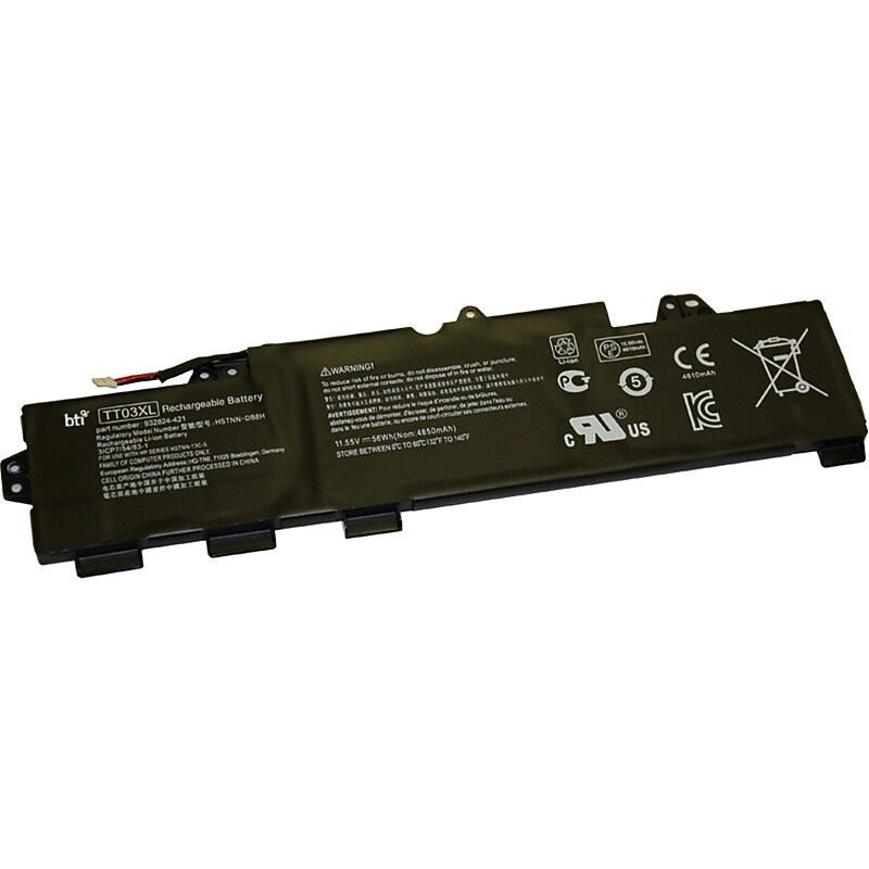Battery Technology Li-Ion Replacement Battery for HP Laptops, 4848mAh (TT03XL-BTI) image 1