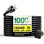 GoGreen Power 100' Indoor/Outdoor Extension Cord, 16 AWG, Black (GG-13700BK)~#|#~220A1EC7-F303-4871-B56FEBC353A62A4F_sc7
