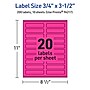 Avery Laser/Inkjet Rectangle Multipurpose Labels, 0.75" x 3.5", Neon Magenta, 200/Pack (94217)~#|#~22105659-D0B6-49AD-8C8215F2F68FEDC1_sc7