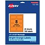 Avery Laser/Inkjet Multipurpose Rectangle Labels, 2" x 3.5", Bright Orange, 160/Pack (94238)~#|#~2211711F-0CDF-4041-B16BC3B042428E45_sc7
